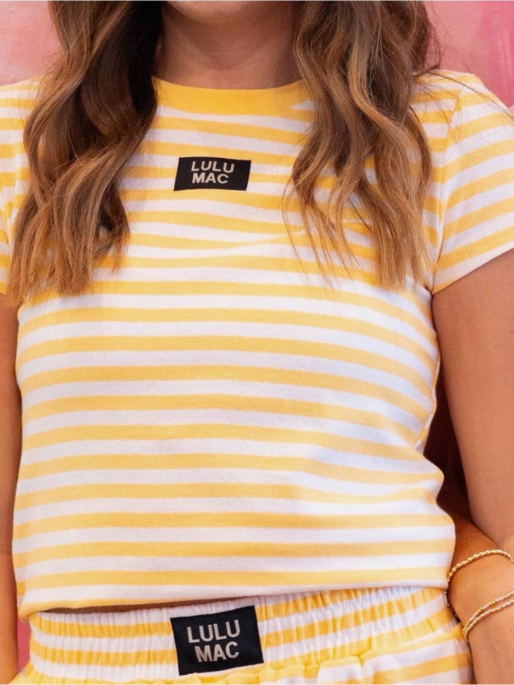 Lulu Mac Yellow & White Striped Tee